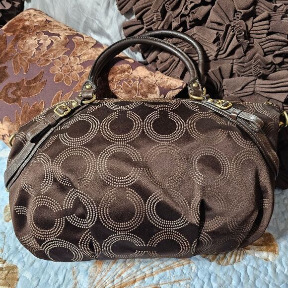 Coach Madison Dotted Op Art Large Sophia Satchel Style - Picture 4 of 7
